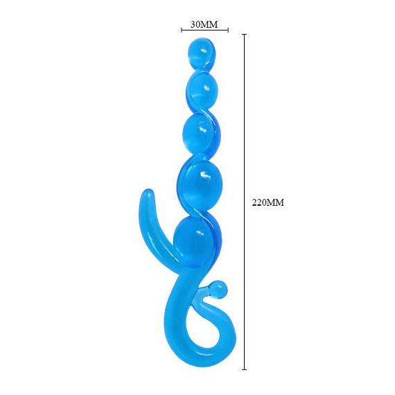 Голубой анальный стимулятор-цепочка - 22 см. Baile