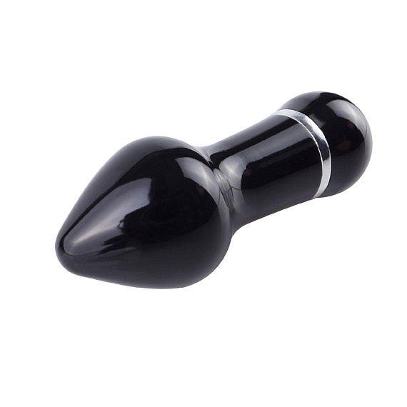 Чёрный алюминиевый вибратор BLACK SMALL - 7,5 см. - металл