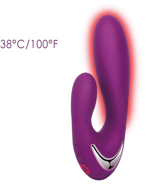 Фиолетовый вибратор Vesper с клиторальным отростком и функцией нагрева - 14,8 см. - фото 5