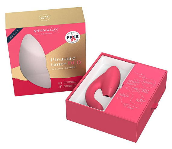 Розовый стимулятор Womanizer DUO с вагинальным отростком - фото 7