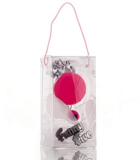 Розовый виброшарик с выносным пультом-кнопкой - анодированный пластик (ABS)