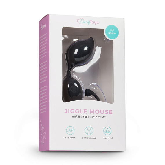 Черные вагинальные шарики Jiggle Mouse от Intimcat