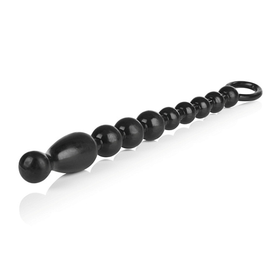 Анальная чёрная цепочка COLT Max Beads - 28 см. California Exotic Novelties