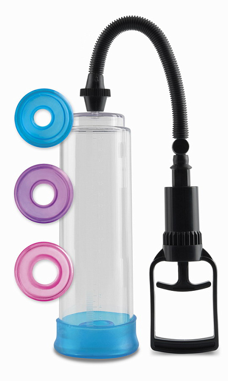 Вакуумная помпа Pump Worx Cock Trainer Pump System с цветными вставками - анодированный пластик (ABS)