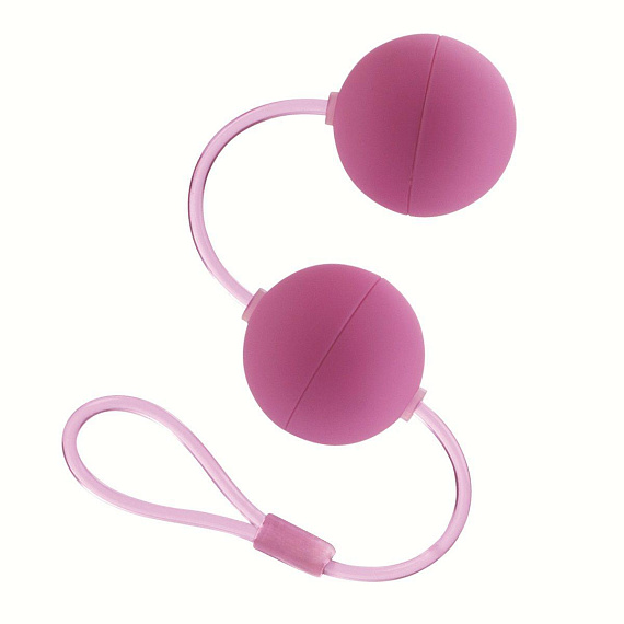 Розовые вагинальные шарики на гибкой сцепке FIRST TIME - пластик