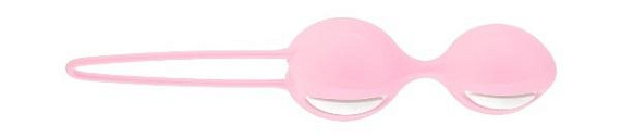 Нежно-розовые вагинальные шарики Smartballs Duo - силикон