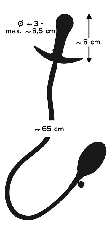 Черная анальная втулка-расширитель Inflatable Plug - фото 9