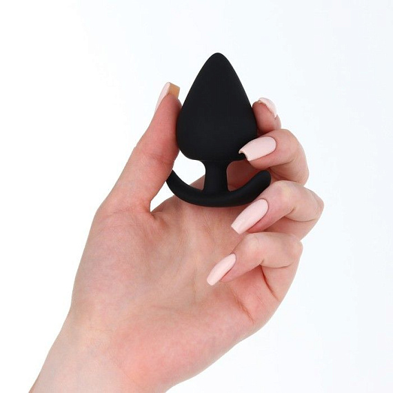 Черная силиконовая анальная пробка Soft-touch - 6,7 см. от Intimcat