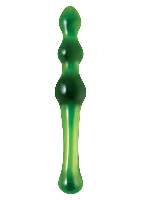 Малый зеленый стеклянный анальный стимулятор CRYSTAL KEGEL - 18,5 см. - стекло