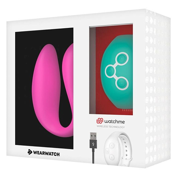 Розовый вибратор для пар с зеленым пультом-часами Weatwatch Dual Pleasure Vibe от Intimcat