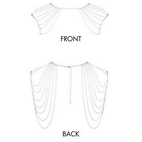 Серебристое украшение на плечи Magnifique Metallic Chain Shoulders   Back Jewelry - фото 5