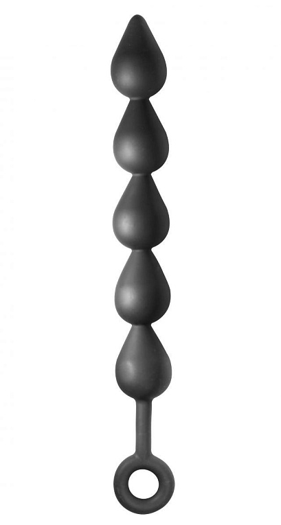 Чёрная анальная цепочка Black Edition Anal Super Beads - 40 см. - силикон