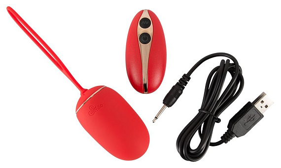 Красное виброяйцо Remote Controlled Love Ball с пультом ДУ - силикон