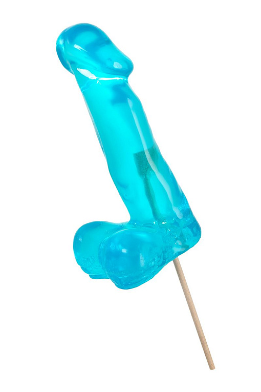 Голубой леденец в форме пениса со вкусом перечной мяты Sosuчki