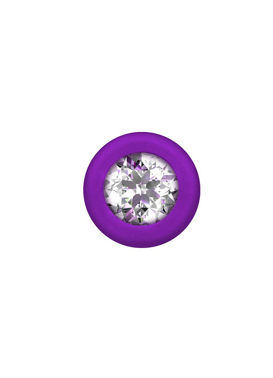 Фиолетовая анальная цепочка с кристаллом Chummy - 16 см. Lola toys