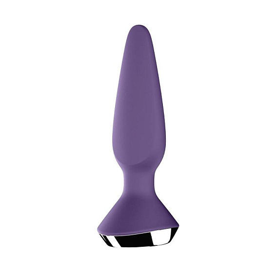 Фиолетовая анальная пробка с вибрацией Satisfyer Plug-ilicious 1 - 13,5 см. от Intimcat