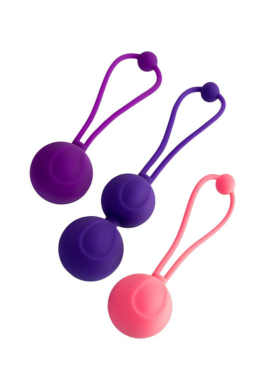 Набор из 3 вагинальных шариков BLOOM разного цвета - силикон