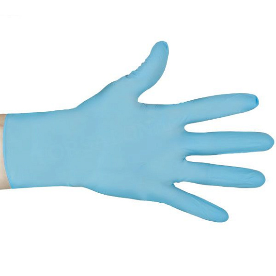 Голубые нитриловые перчатки Klever размера M - 100 шт.(50 пар) - фото 6