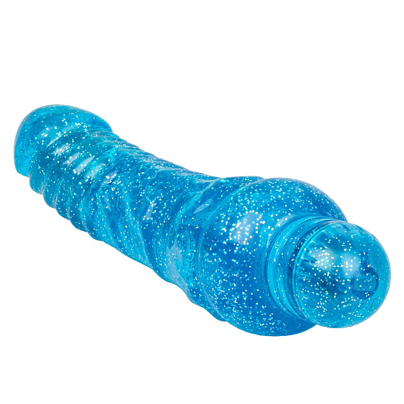 Синий вибратор-реалистик Sparkle Glitter Jack - 18,25 см. California Exotic Novelties