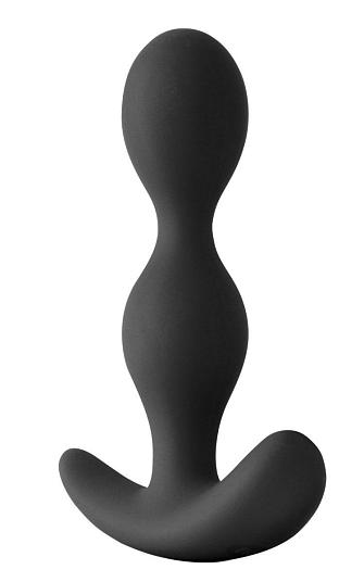 Черная силиконовая анальная пробка-елочка Pillager II - 12,4 см.