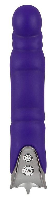 Фиолетовый вибратор с шаровидной головкой Glansy - 18 см. - силикон