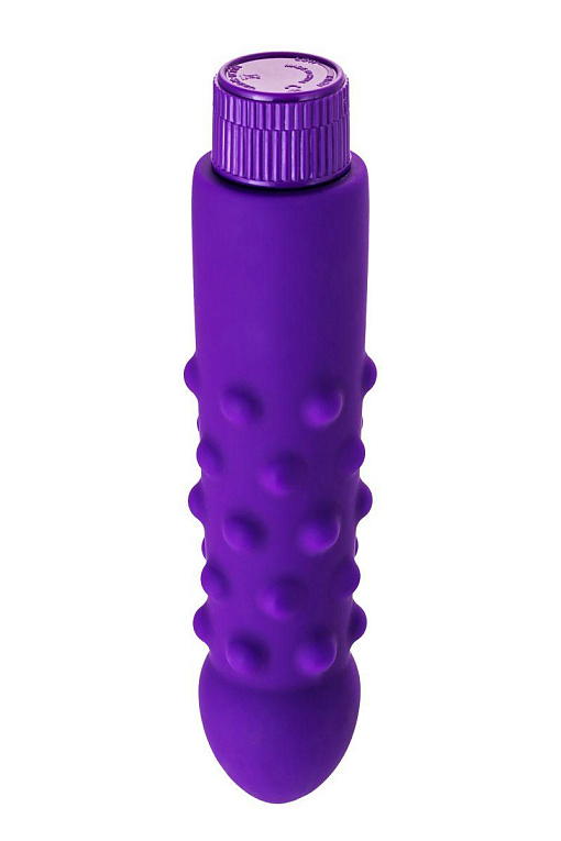 Фиолетовый вибратор с шишечками - 17 см. A-toys