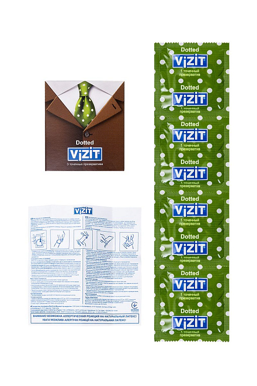 Презервативы с точечками VIZIT Dotted - 3 шт. - фото 7