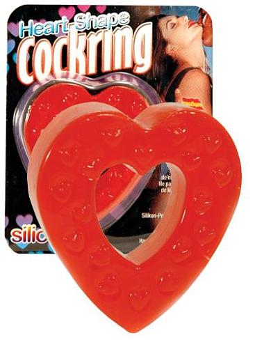 Красное эрекционное кольцо-сердце Heart Shape Cockring