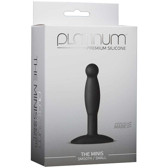 Черная анальная пробка Platinum Premium Silicone - The Minis - Smooth Small - Black S - силикон