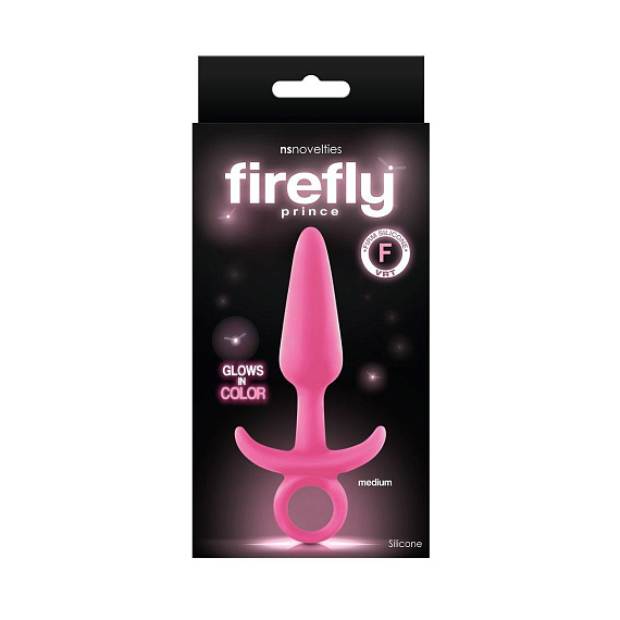 Розовая анальная пробка Firefly Prince Medium - 12,7 см. - силикон