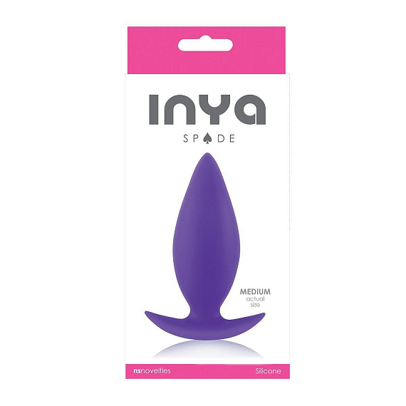 Фиолетовая анальная пробка для ношения INYA Spades Medium - 10,2 см. - силикон