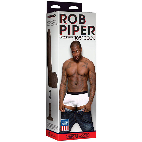 Темнокожий фаллоимитатор  Rob Piper - 25,4 см. от Intimcat