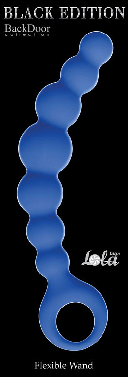 Синяя упругая анальная цепочка Flexible Wand - 18 см. от Intimcat