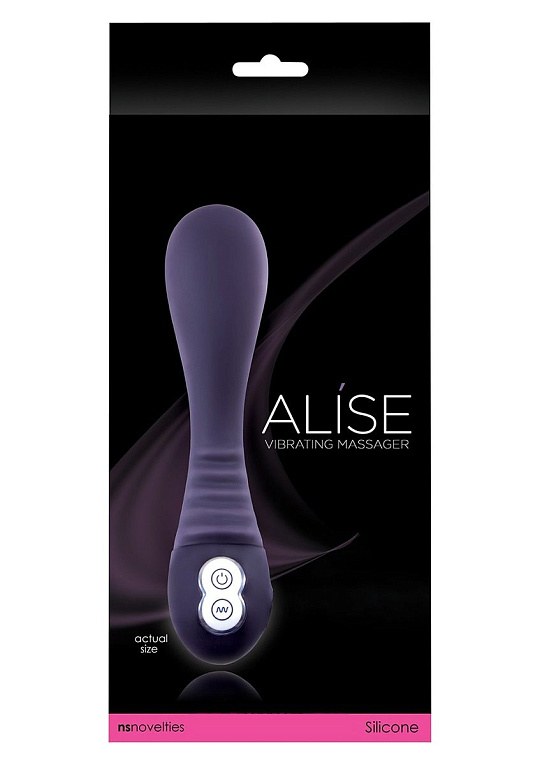 Фиолетовый перезаряжаемый вибратор Alise - 19 см. - силикон