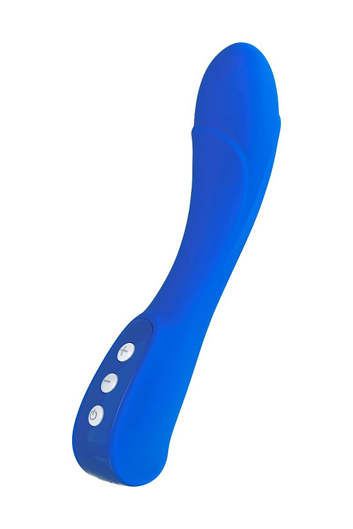 Нереалистичный синий вибратор BLURY - 18,5 см. - силикон