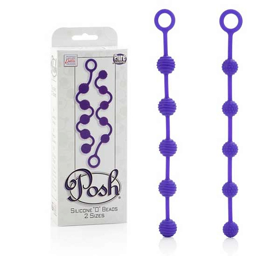 Набор фиолетовых анальных цепочек Posh Silicone “O” Beads California Exotic Novelties