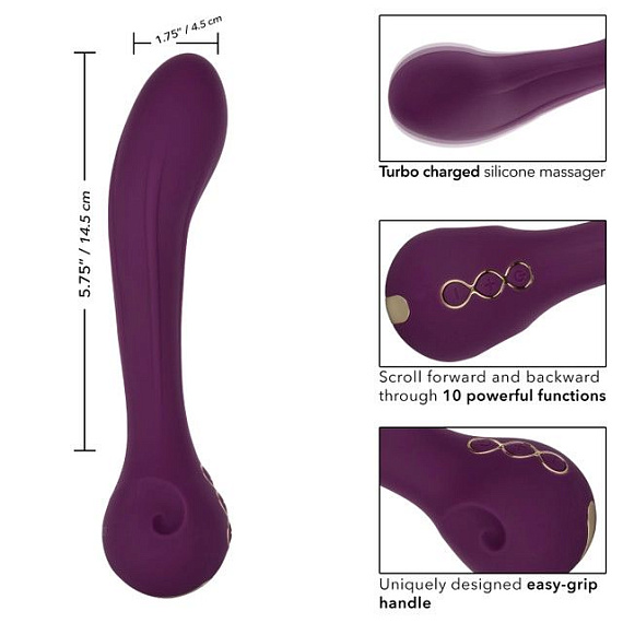 Фиолетовый изогнутый вибромассажер Passion - 21,5 см. от Intimcat