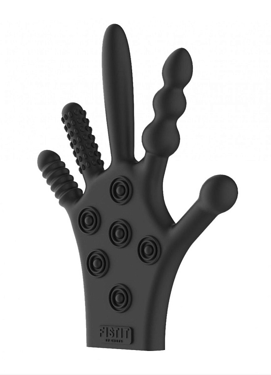 Черная стимулирующая перчатка Stimulation Glove - силикон