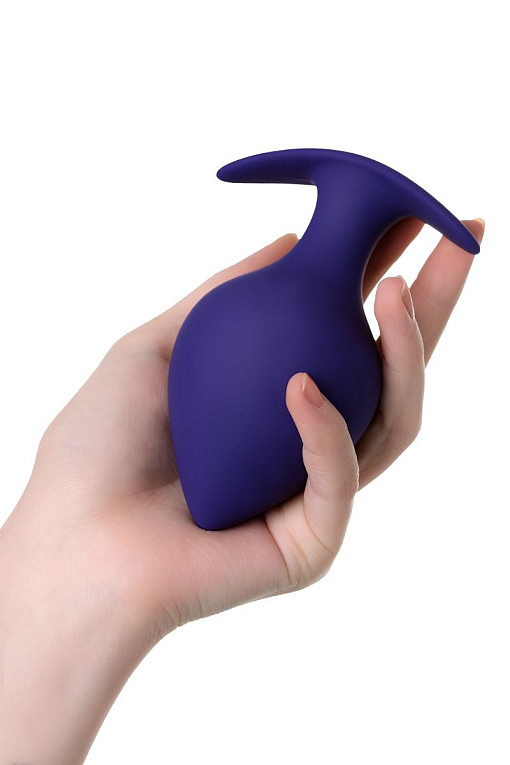 Фиолетовая силиконовая анальная пробка Glob - 10 см. ToyFa