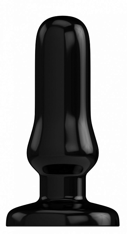 Чёрный анальный стимулятор Bottom Line 4  Model 6 rubber Black - 15,5 см.