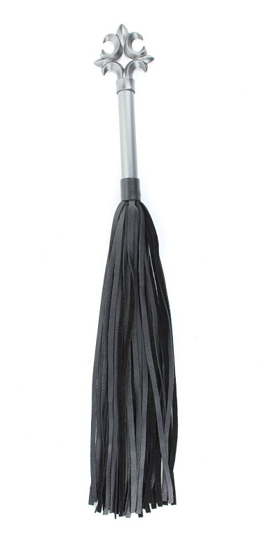 Черная плеть из натуральной кожи в готическом стиле - 60 см. от Intimcat