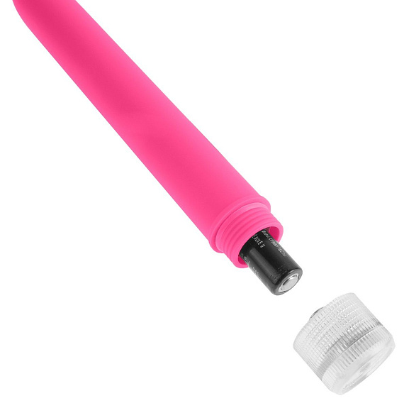 Тонкий розовый классический вибратор Neon Luv Touch Slims - 14,6 см. от Intimcat