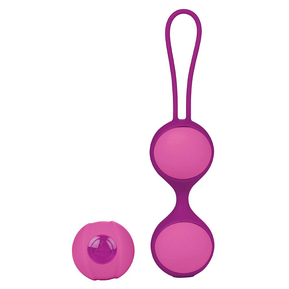 Розовые вагинальные шарики дуэт STELLA II со сменным грузом - силикон
