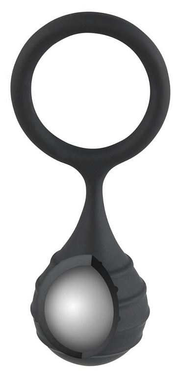 Черное силиконовое кольцо Cock ring   weight с утяжелением Orion