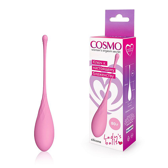 Нежно-розовый вагинальный шарик со шнурком - силикон