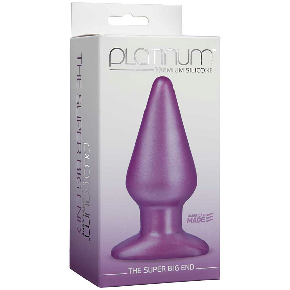 Большая фиолетовая анальная пробка Platinum Premium Silicone - The Super Big End - Purple - силикон