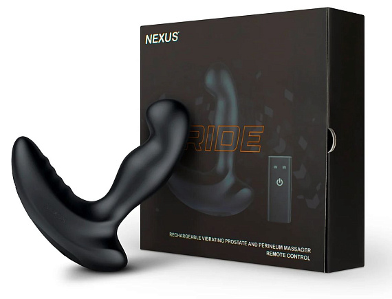 Черный вибромассажер простаты и промежности Nexus Ride - 14 см. - силикон