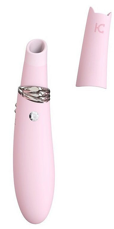 Нежно-розовый вибромассажер MIISS CC с мембранным стимулятором - 18,5 см. от Intimcat