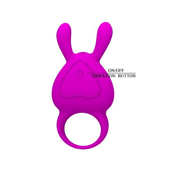 Фиолетовое перезаряжаемое эрекционное кольцо с вибрацией Baile