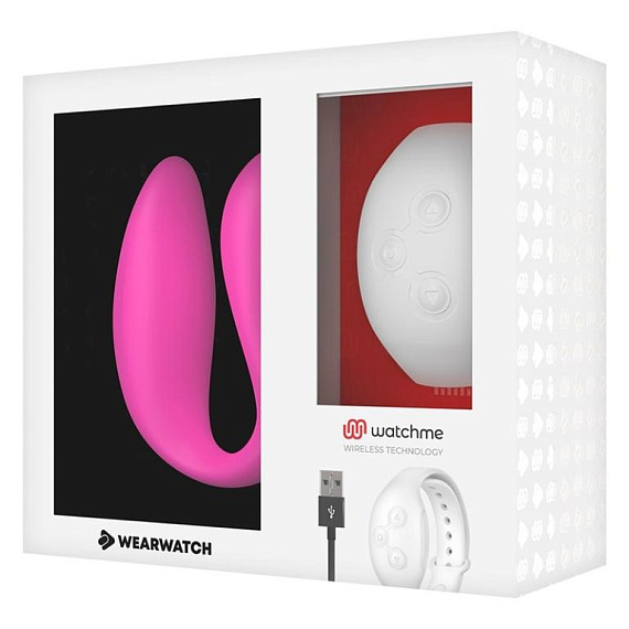 Розовый вибратор для пар с белым пультом-часами Weatwatch Dual Pleasure Vibe от Intimcat